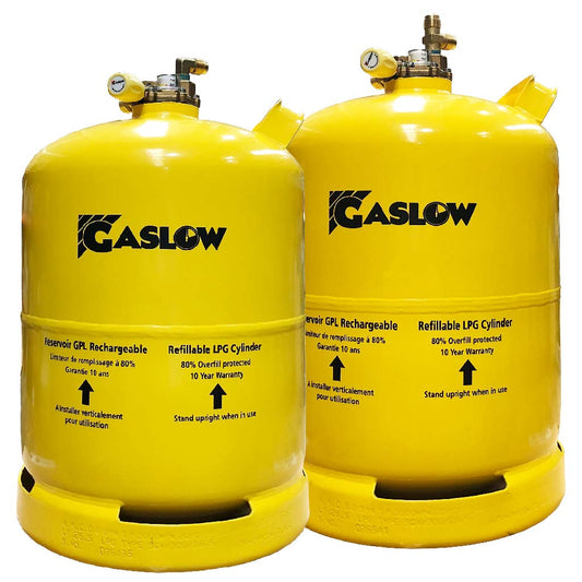 Gaslow Komplettset 2x 11kg Außenbefüllung an der Gaskastentür